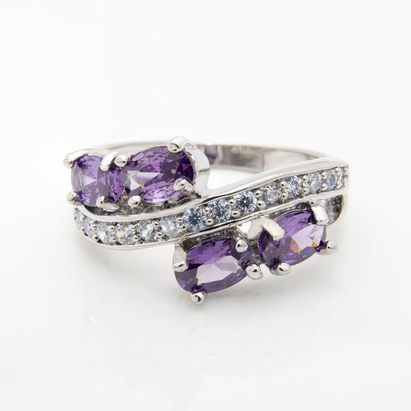 Jewelry - 10K Gold Plated Sterling Silver Amethyst Ring